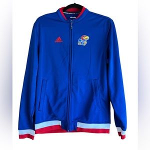 ROCK CHALK JAYHAWK KU ADIDAS BASKETBALL XII WARM UP CLIMALITE JACKET MEN XS
